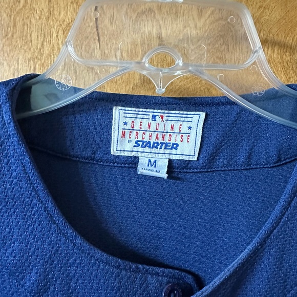 Cleveland Indians Mens Medium STARTER Blue Baseball Jersey - Picture 3 of 3